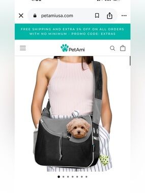 PetAmi Crossbody Sling Carrier Dog Cat Fabric Kennel